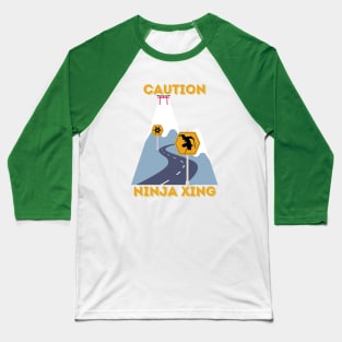 Caution: Ninja Crossing - Funny Ninja Baseball T-Shirt